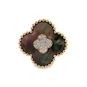 14K Mother of Pearl Clover Ring