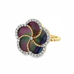 14K Mother of Pearl Flower Ring