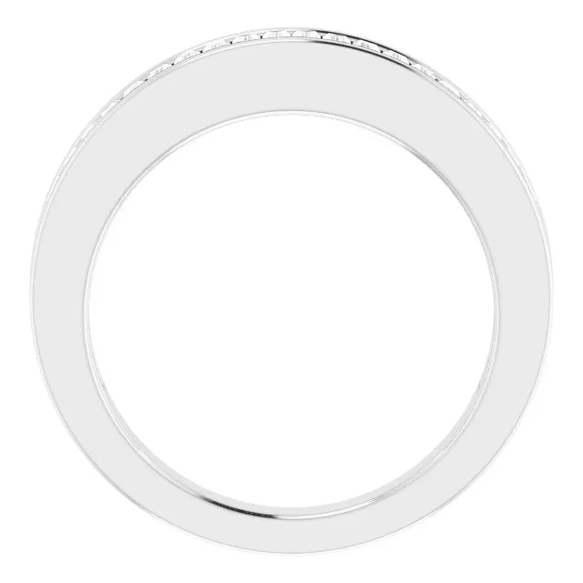 14K White Gold 1/2 CTW Baguette Diamond Anniversary Band