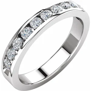 14K White Gold 1/2 CTW Round Diamond Anniversary Band