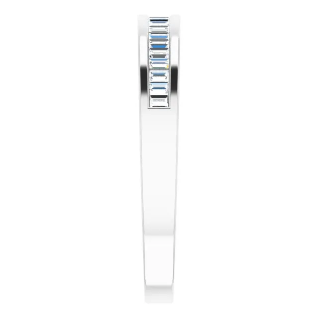 14K White Gold 1/4 CTW Baguette Diamond Anniversary Band