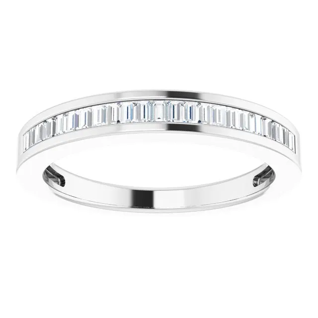 14K White Gold 1/4 CTW Baguette Diamond Anniversary Band