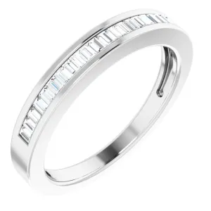 14K White Gold 1/4 CTW Baguette Diamond Anniversary Band