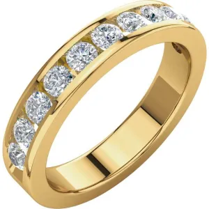 14K Yellow Gold 3/4 CTW Round Diamond Anniversary Band