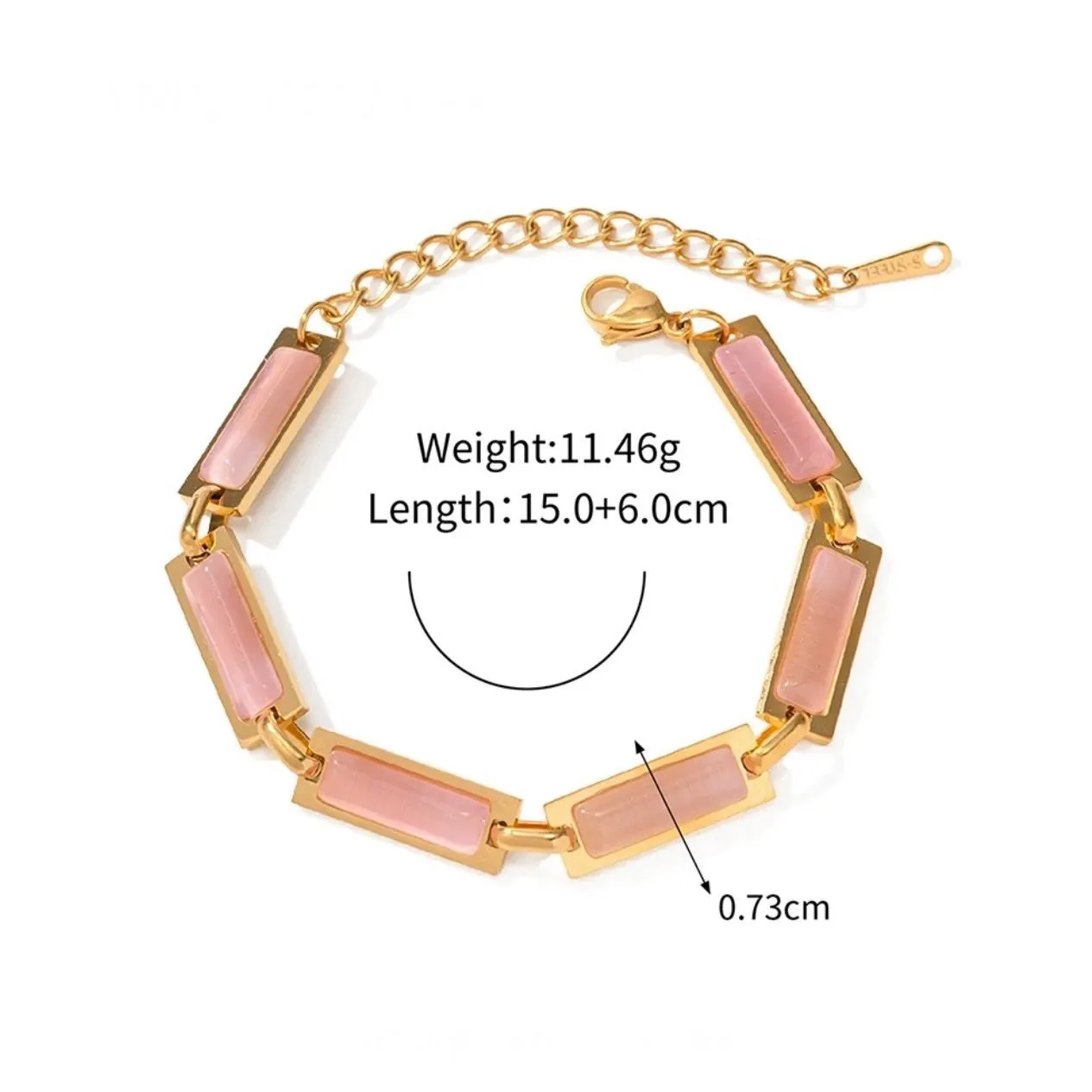 18K Gold Plated Colourful Stone Bracelet