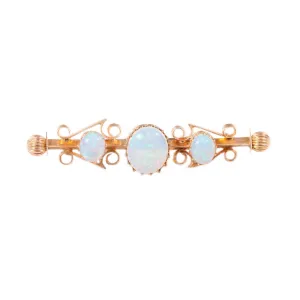Antique white opal brooch in 15ct gold