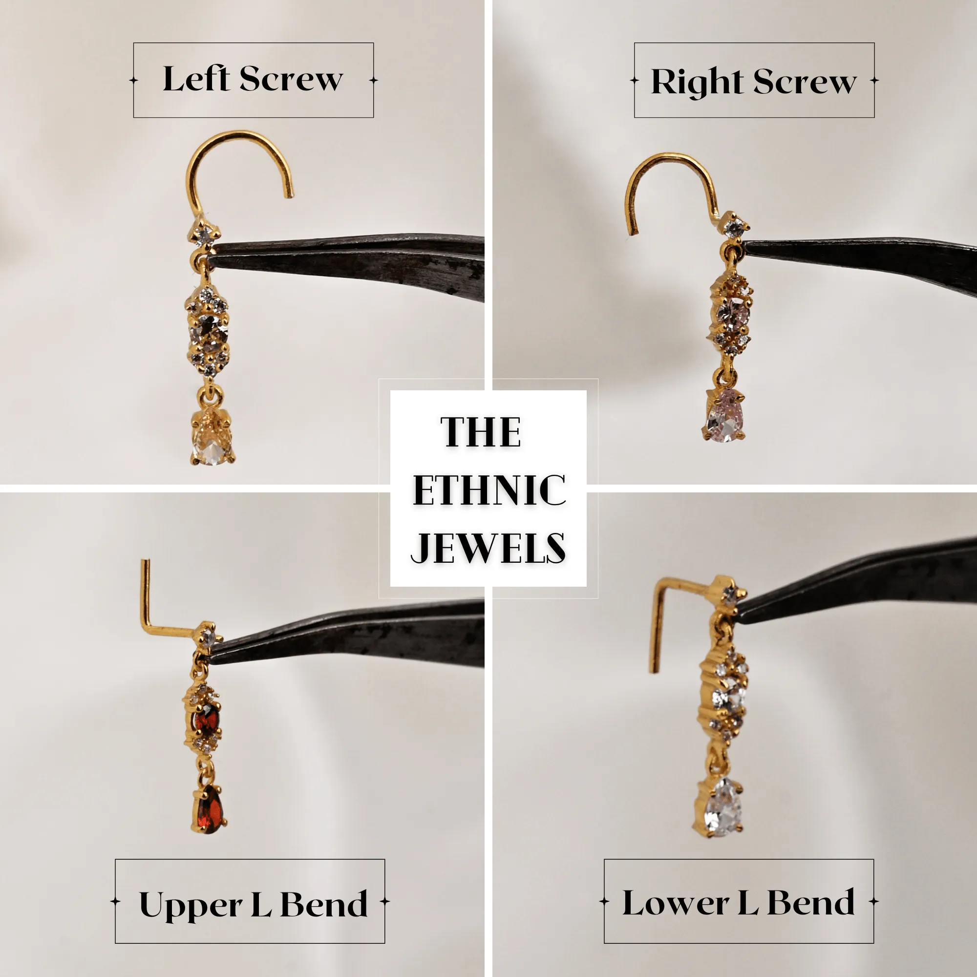Dangle Nose Studs – Gold Dangling Nose Piercing Jewelry for Women