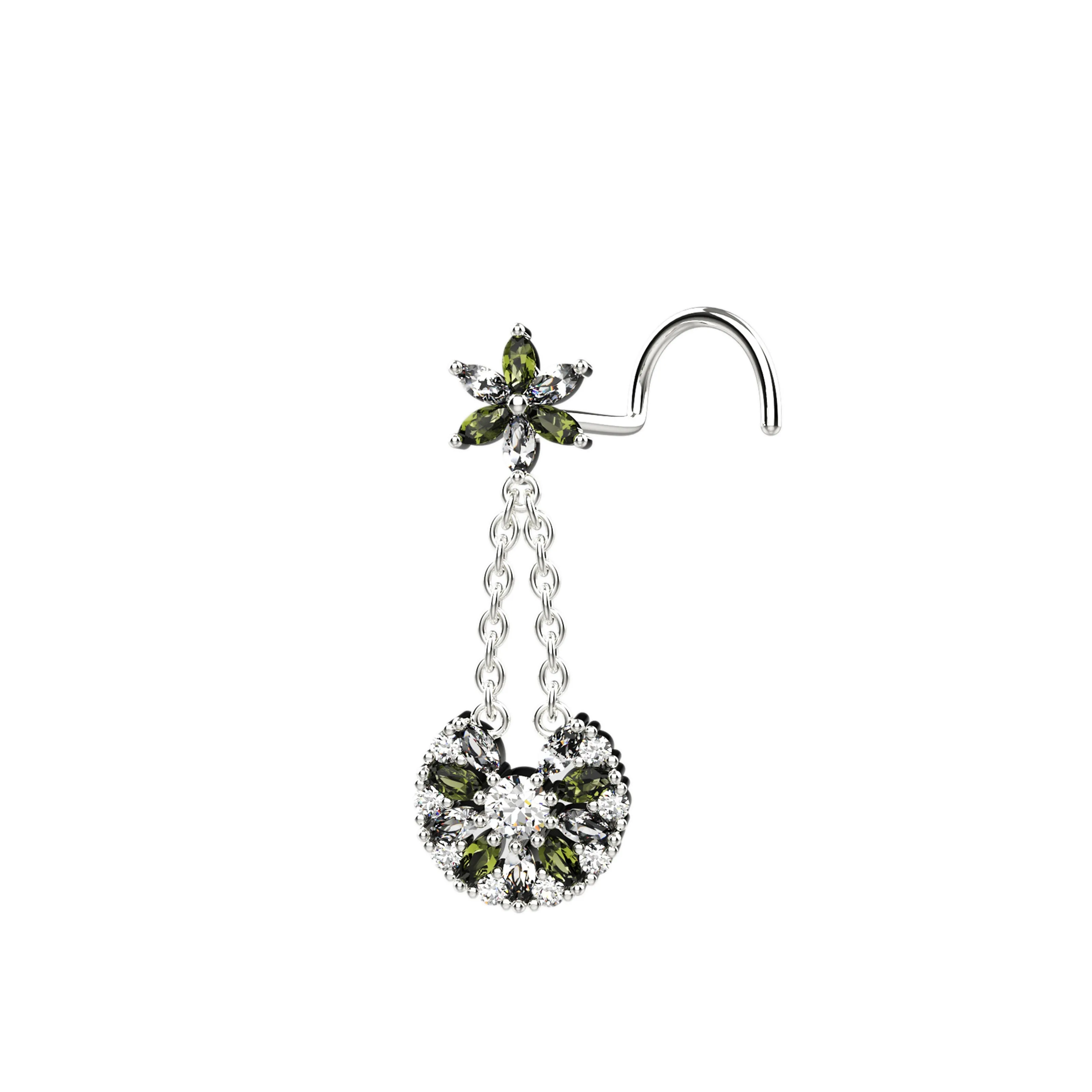 Dangle Nose Studs Gold  – Elegant Nose Piercing Jewelry for Women
