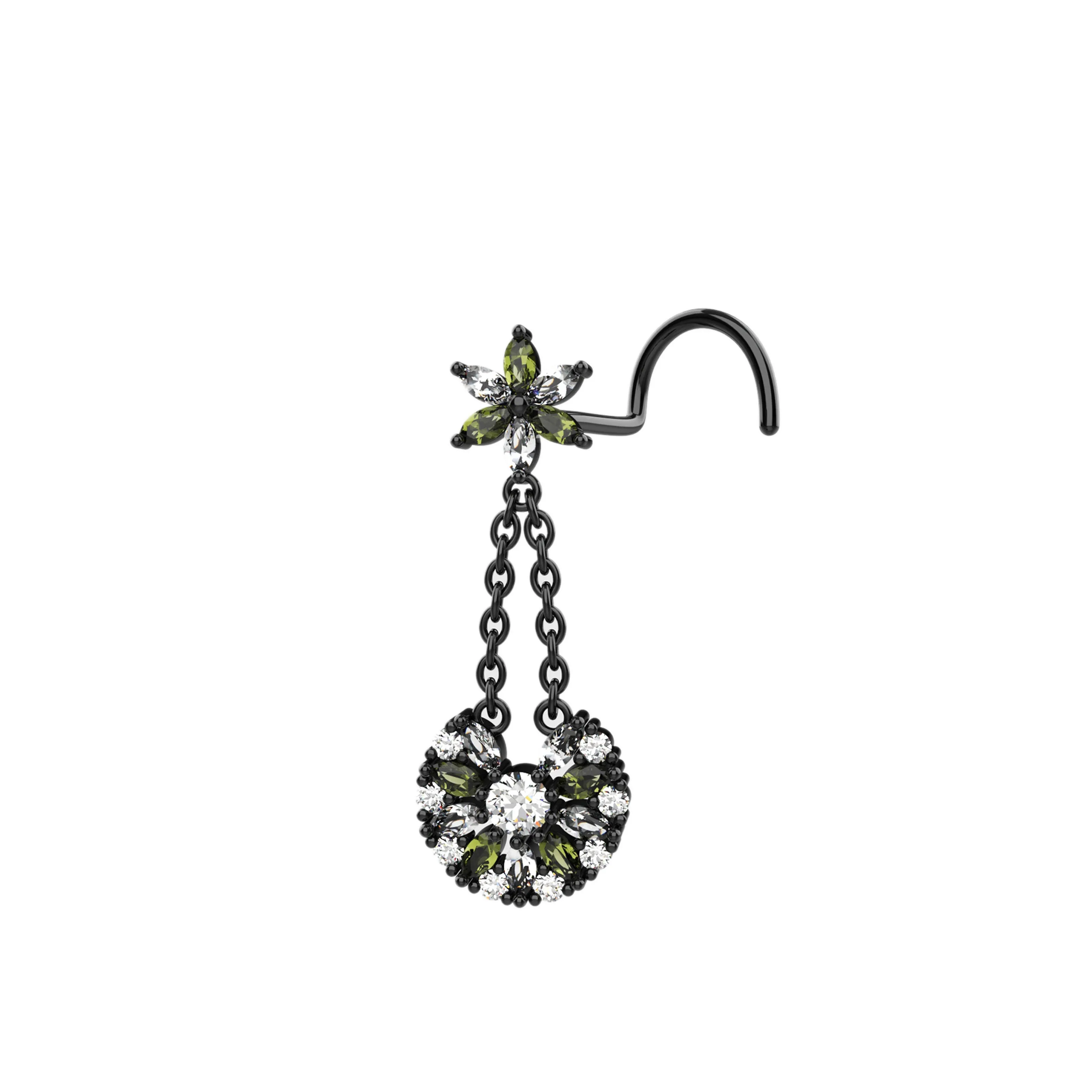 Dangle Nose Studs Gold  – Elegant Nose Piercing Jewelry for Women