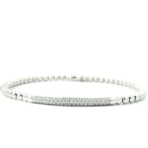 Diamond & White Gold Stretch Bracelet