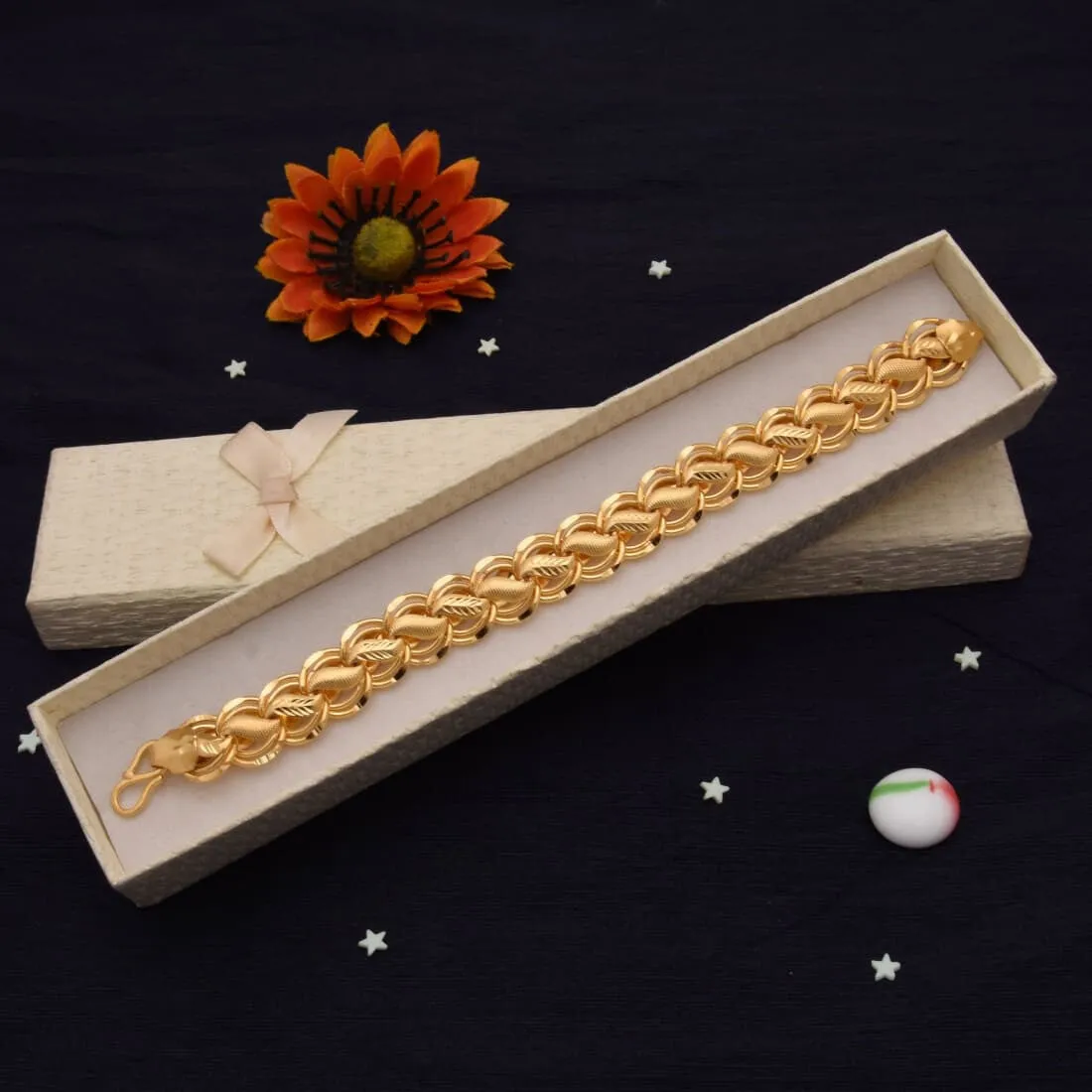 Distinctive Design Best Quality Gold Plated Kohli Bracelet For Men - Style B847