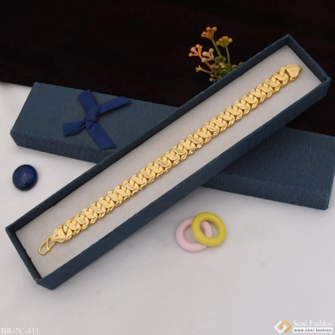 Distinctive Design Best Quality Gold Plated Pokal Bracelet For Men - Style C811