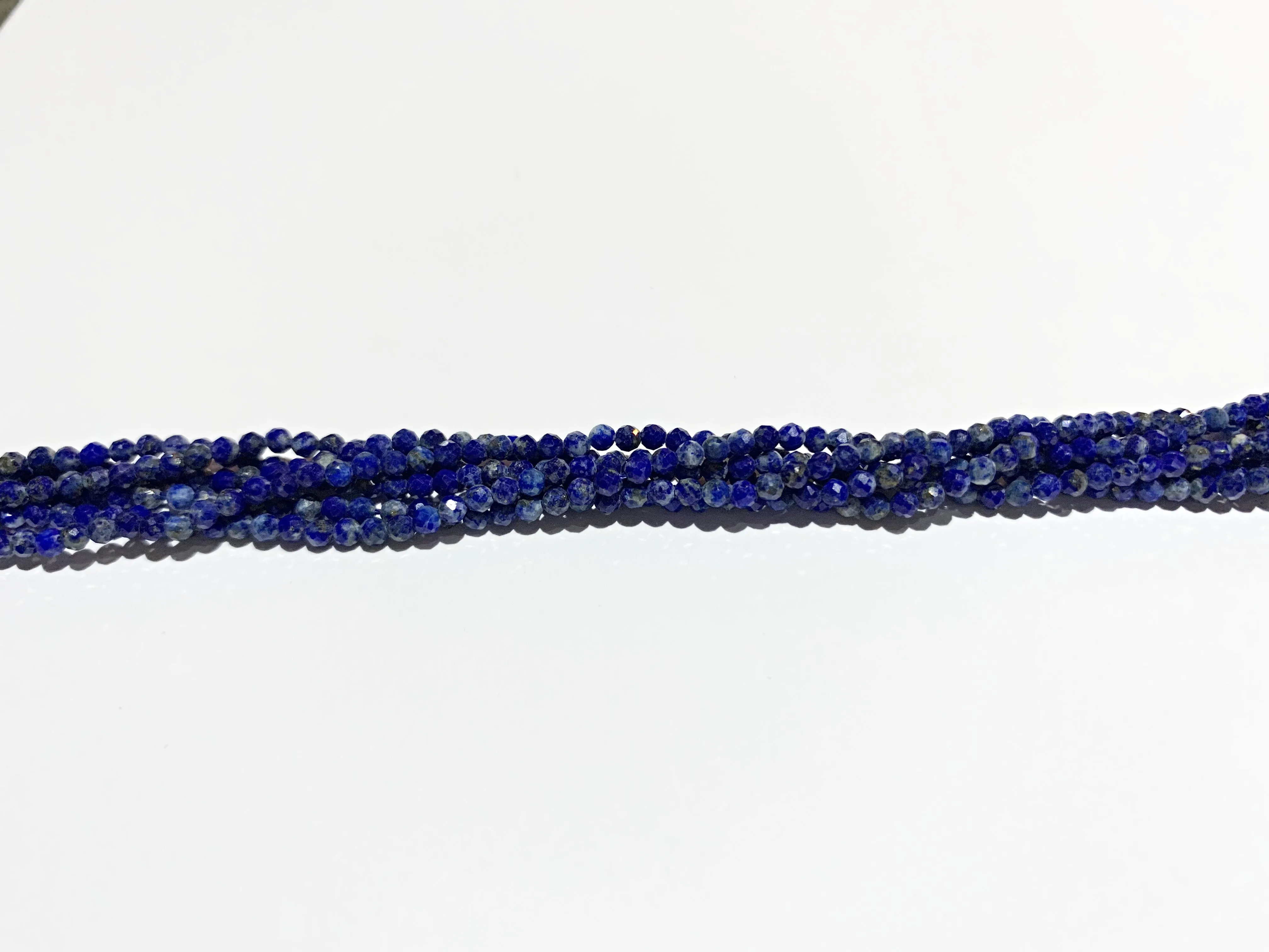 Lapis Lazuli Beads (Natural Colour) | Faceted Round Beads | 2mm | A Grade