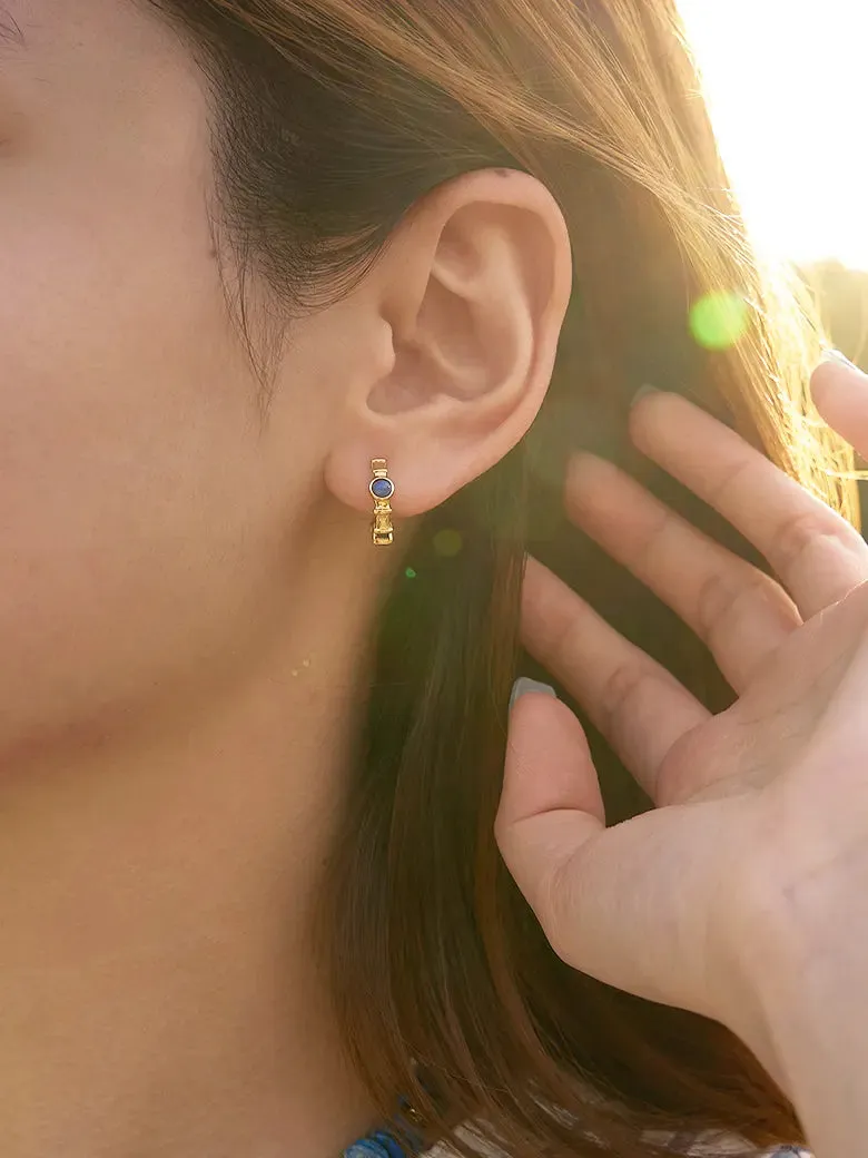 Lapis Lazuli Ridge Hoop Earrings