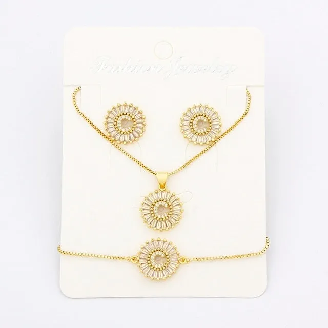 Letters Necklace Earrings Bracelet Jewelry Sets