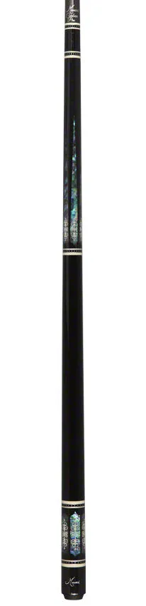Meucci 21st Century 3 Black - Abalone Pearl - Black Wrap Pool Cue with Carbon Shaft - 2103BKABBKC