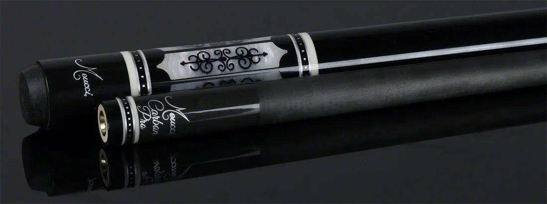 Meucci 21st Century 3 Black - MOP - Black Wrap Pool Cue with Carbon Shaft - 2103BKMOPBKC