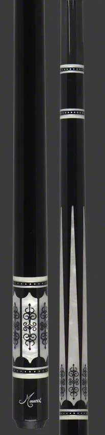 Meucci 21st Century 3 Black - MOP - Black Wrap Pool Cue with Carbon Shaft - 2103BKMOPBKC