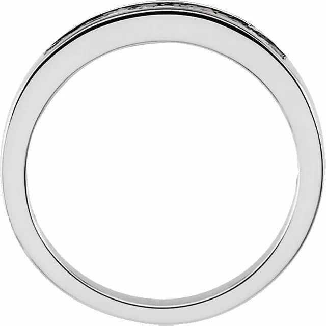 Platinum 1/4 CTW Square Diamond Anniversary Band