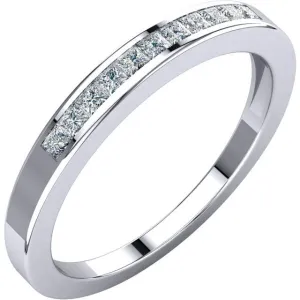 Platinum 1/4 CTW Square Diamond Anniversary Band