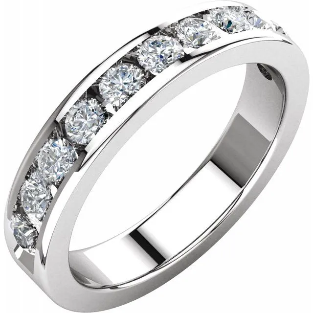 Platinum 3/4 CTW Round Diamond Anniversary Band