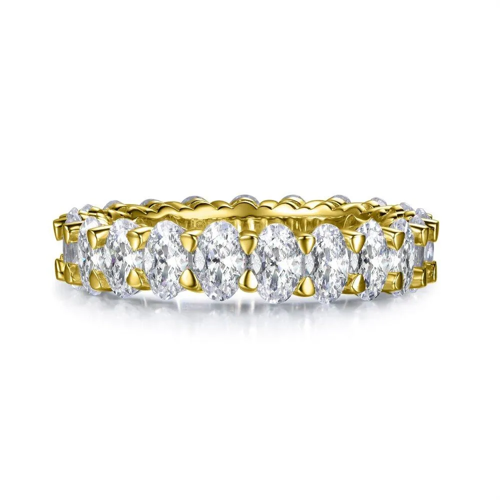 Rose Gold 14K Gold Oval Cut Diamond Eternity Band