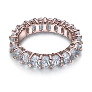 Rose Gold 14K Gold Oval Cut Diamond Eternity Band