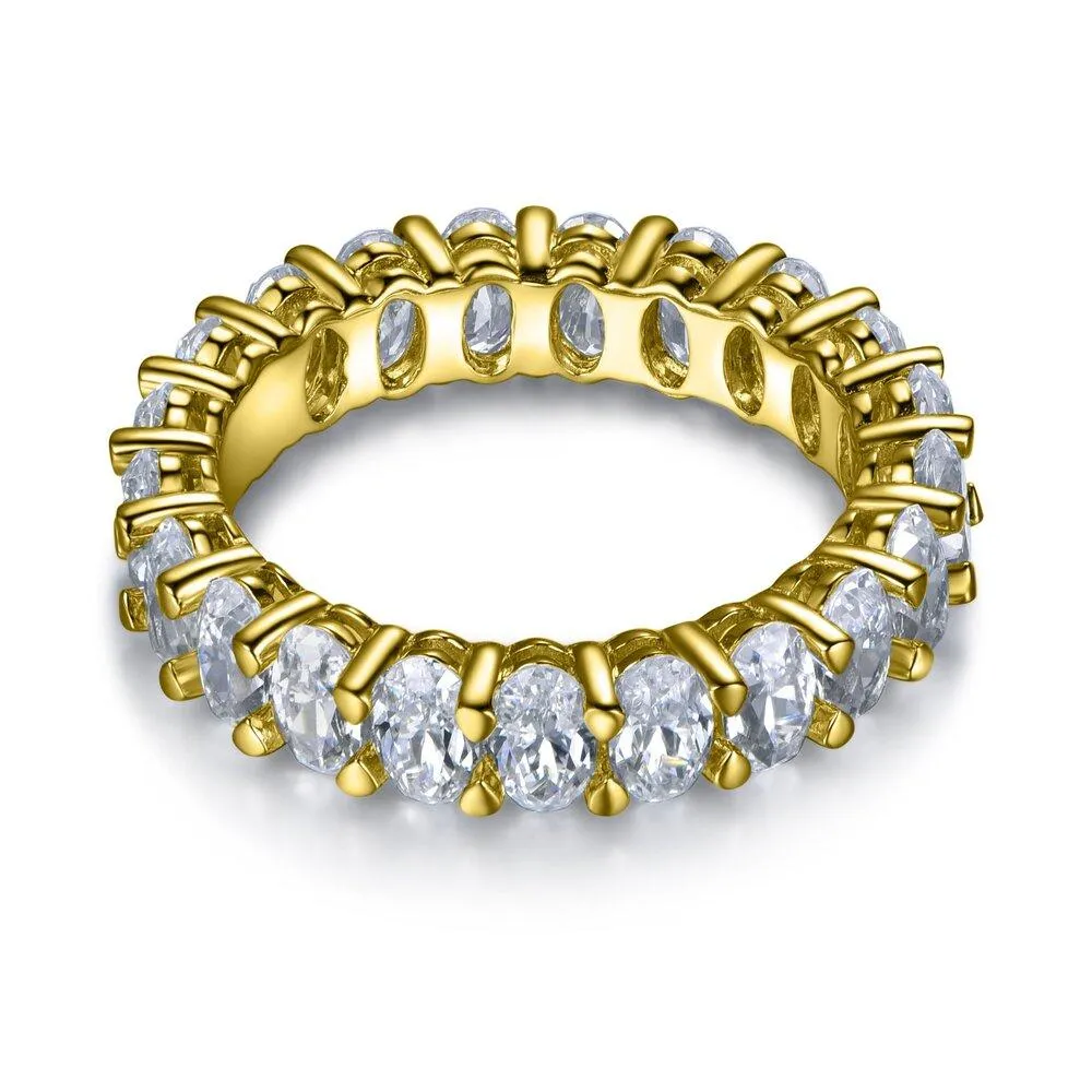 Rose Gold 14K Gold Oval Cut Diamond Eternity Band