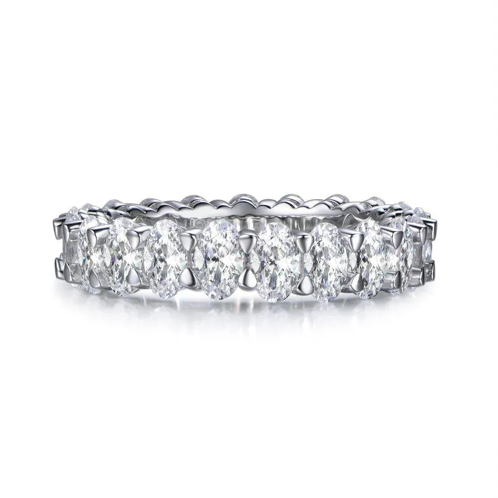 Rose Gold 14K Gold Oval Cut Diamond Eternity Band