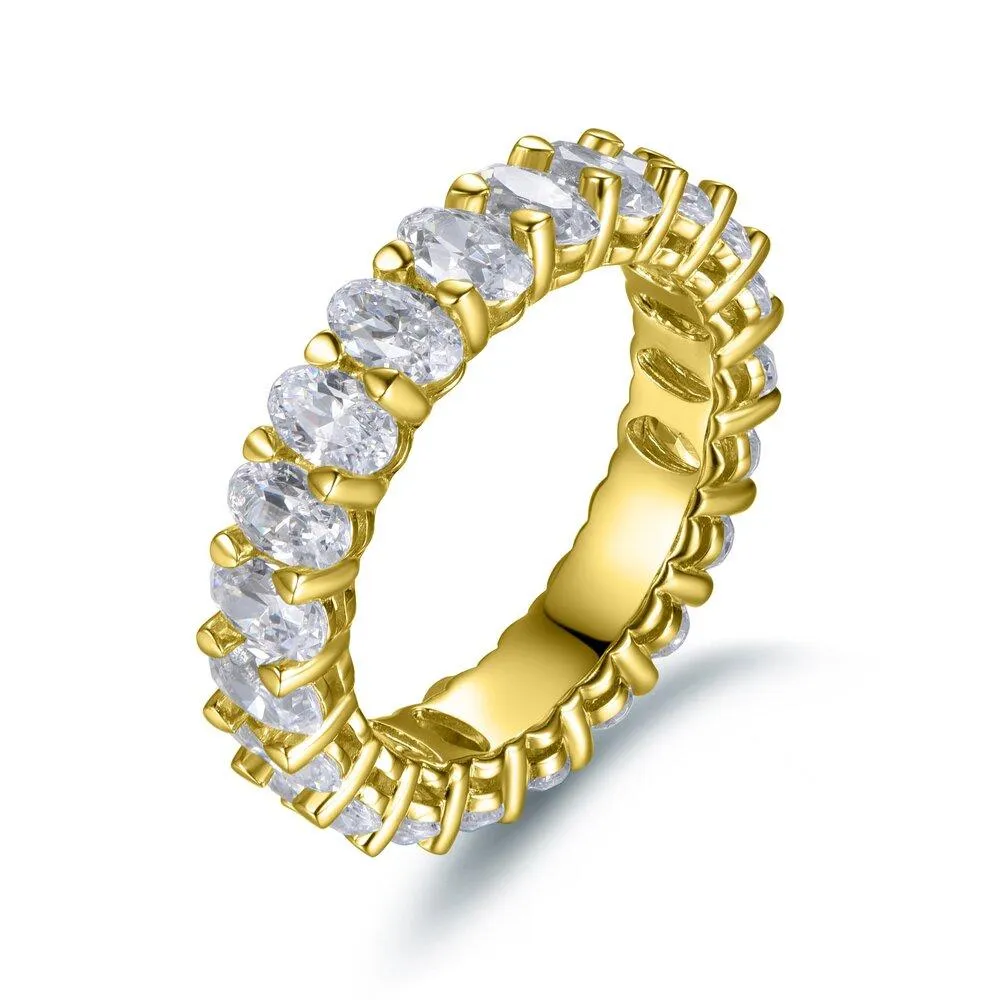 Rose Gold 14K Gold Oval Cut Diamond Eternity Band