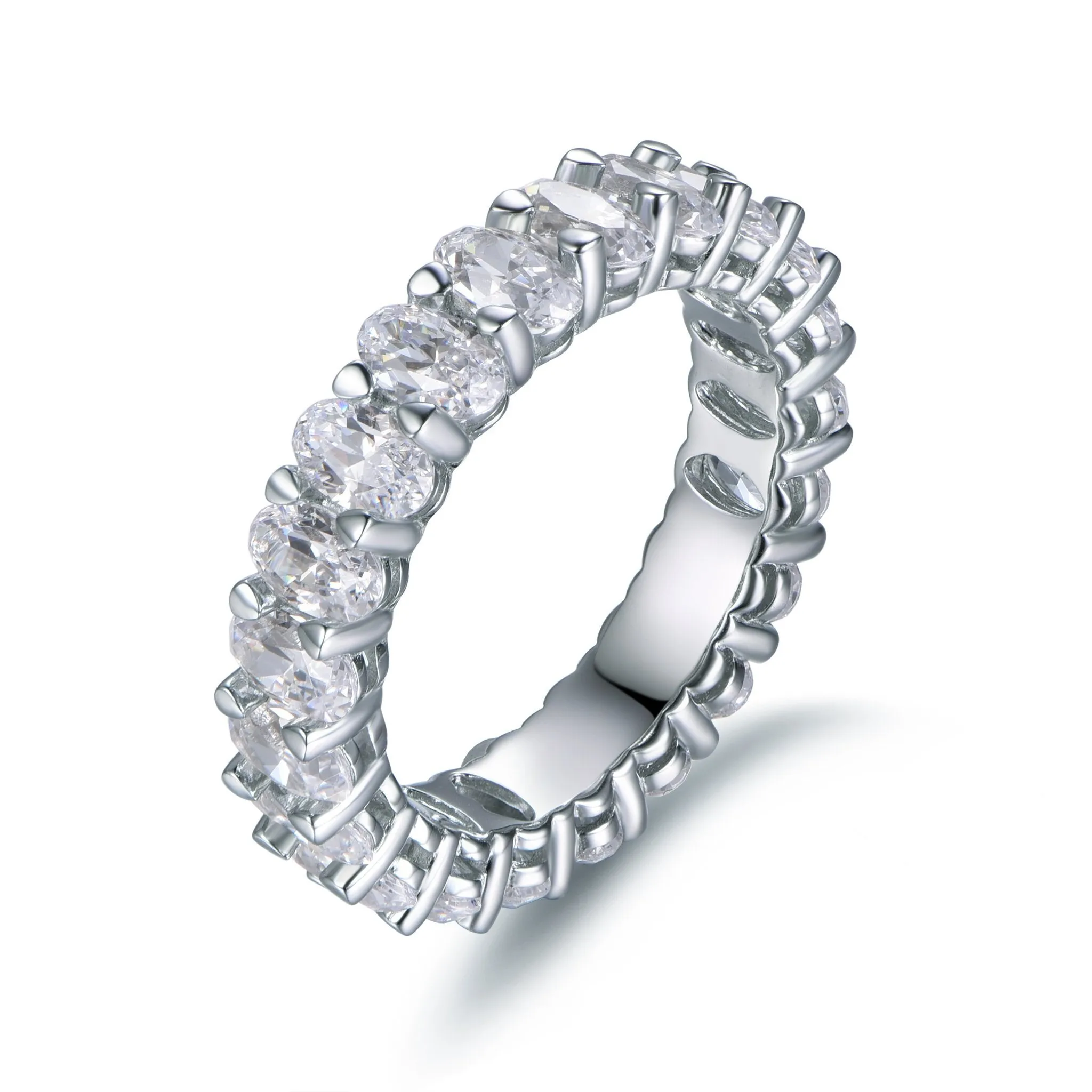 Rose Gold 14K Gold Oval Cut Diamond Eternity Band