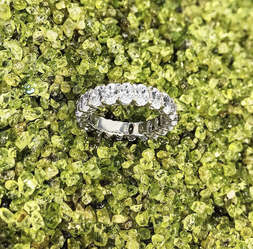 Rose Gold 14K Gold Oval Cut Diamond Eternity Band