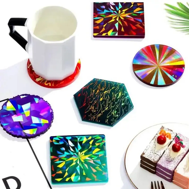 Square Holographic Resin Coaster Mold Set