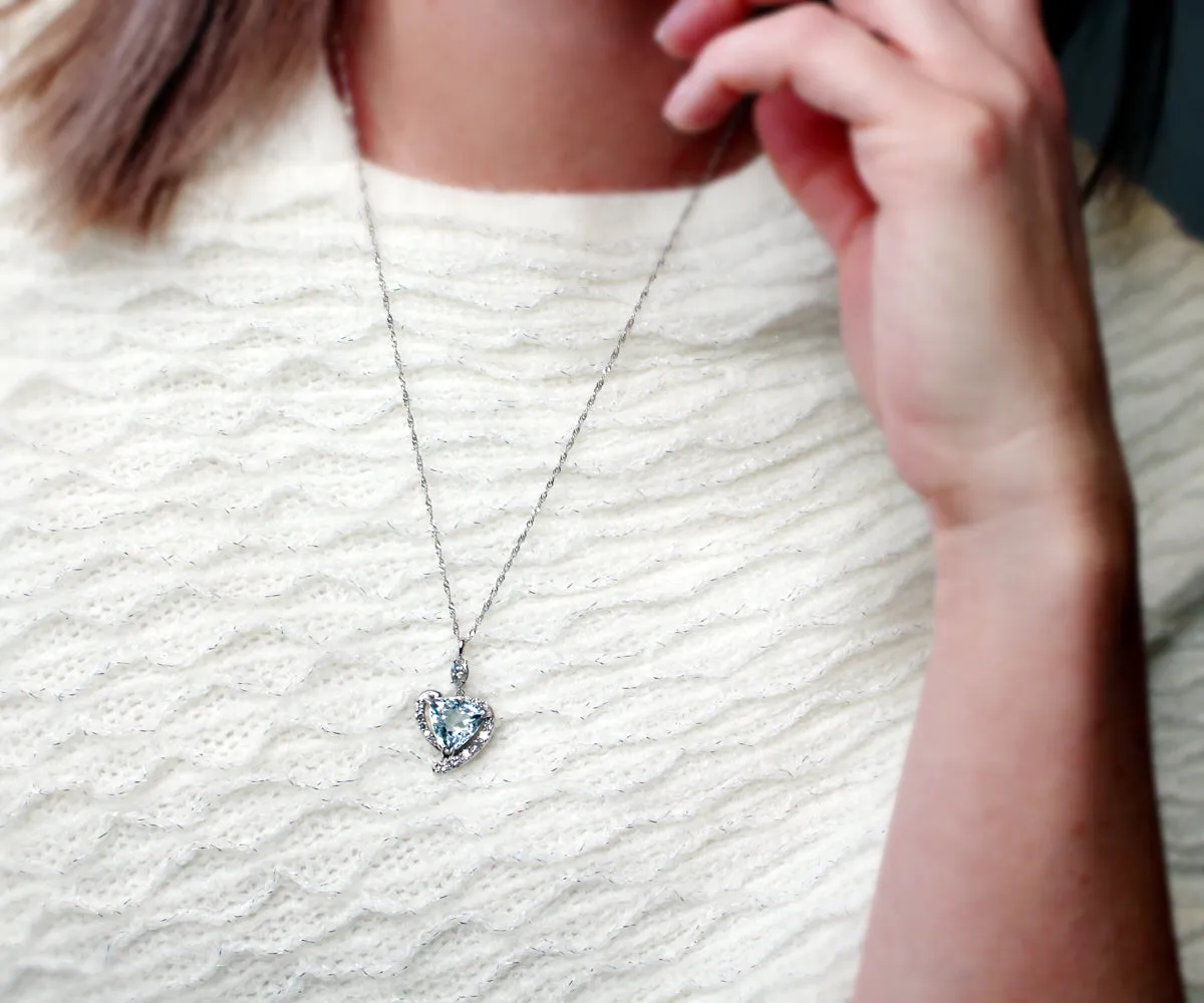 Swirl Aquamarine Diamond Custom Pendant